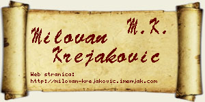 Milovan Krejaković vizit kartica